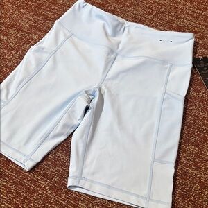 NWT bay blue bike shorts stretch Athleisure casual fitted pull on women’s shorts